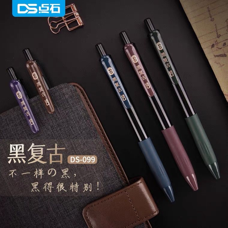 Dot Stone DS-099 New Black Retro Antique Color Speed Dry Press pen 0 5 Black Signature Pens LARGE CAPACITY MIDDLE SEX PEN