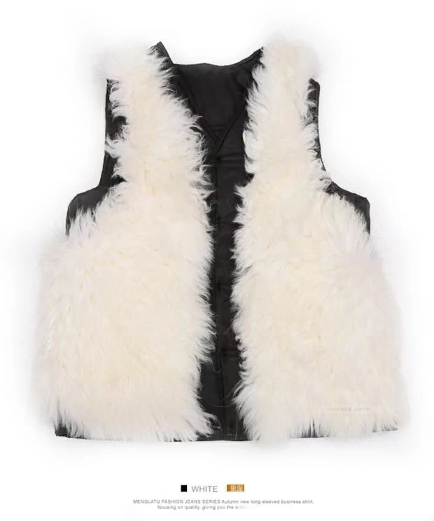 Áo len nam lông trung niên một mùa thu và mùa đông da cỏ vest da cừu vest ấm áp cotton áo ghi lê nam