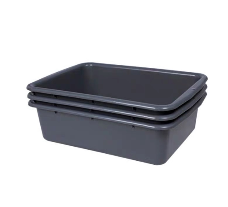 Thickened plastic rectangular size hotel dining basin collection basin security check box storage square basin lower rail basin with lid