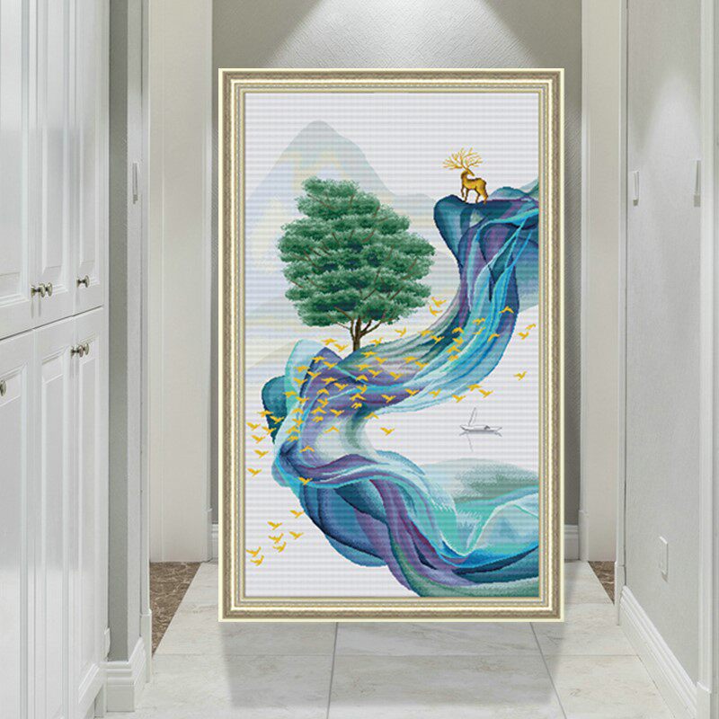 KS Cross Embroidered Fairy Deer 2020 New Living Room Dining Room Animal Series Thread Embroidered yourself embroidered