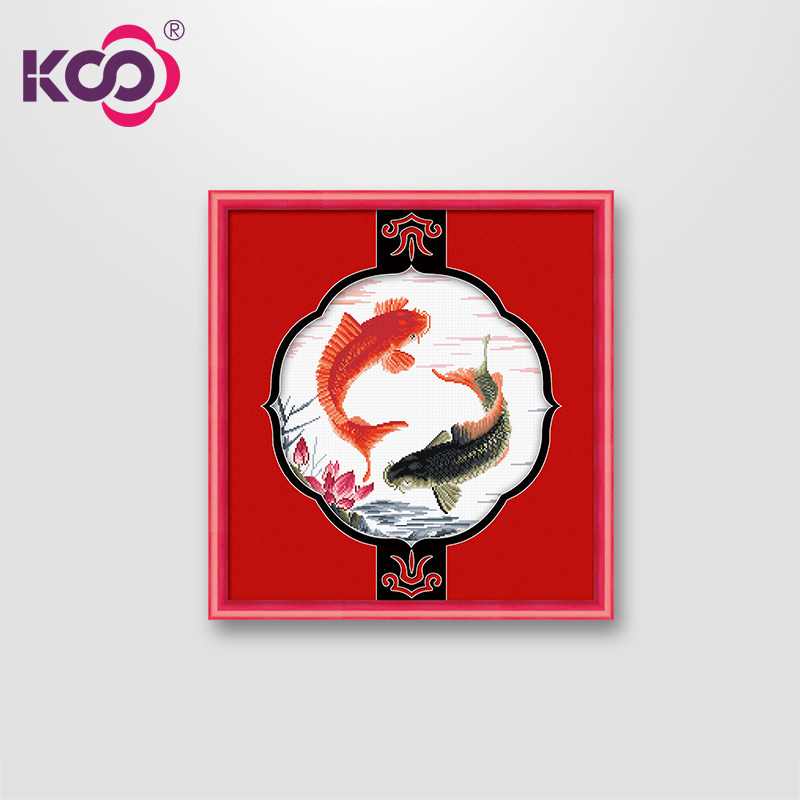 KS Cross Embroidery Store 2021 Living Room Small Simple New Year with more than - stained fish jumping peacefully