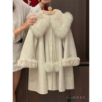 Bora Korean mens and womens woolen coats for autumn and winter 2023 new medium and large childrens temperament single-sided coats