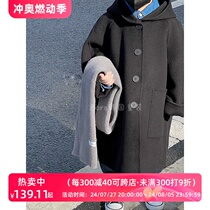 Bora Korean mens and womens fashionable woolen coats autumn and winter clothing for middle-aged and older children 2023 new long coats