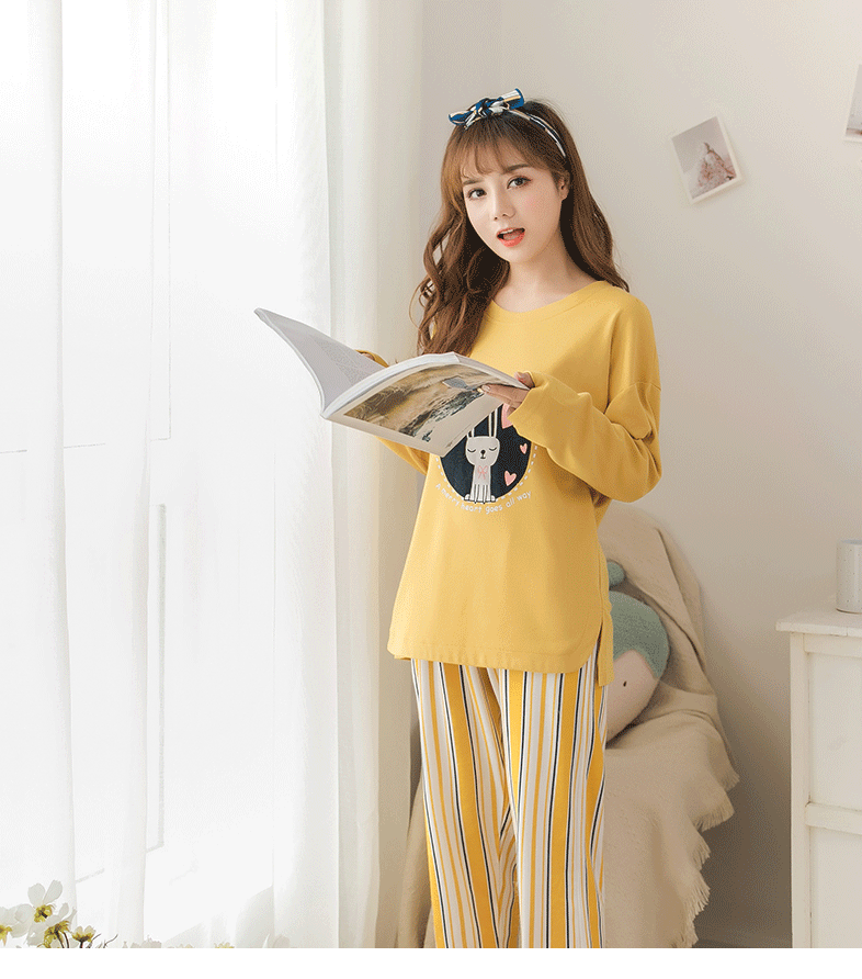 Bộ đồ ngủ mùa xuân và mùa thu cho nữ đồ ngủ de thương
