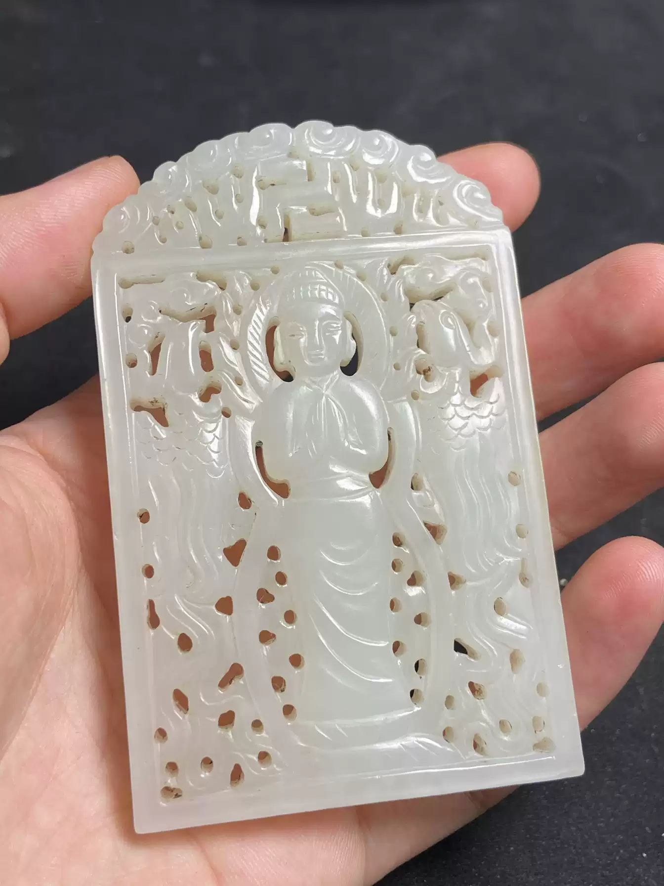 古玉老玉和田玉明清时期神鸟纹佛像镂雕玉牌子-淘宝Taobao | 天猫Tmall