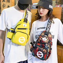  2020 new chest bag womens Korean version of the tide oblique cross bag canvas front satchel bag shoulder bag mens sports fashion fanny pack