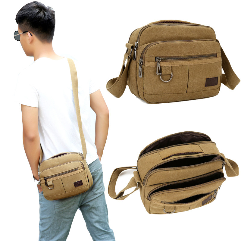 Men's Bags New Canvas Shoulder Bags Fashion Retro Canvas Messenger Bags Casual Business Men's Handbags