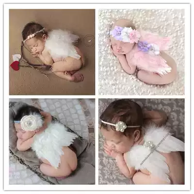 European and American new children's photography props full moon 100 days Baby Photo Newborn photo angel wing styling suit