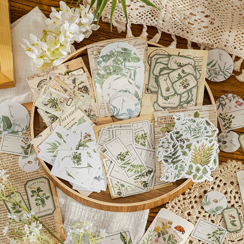 Morino Plant Sticker Bag Сумка литературная этикетка иллюстрированная ручная аккаунта