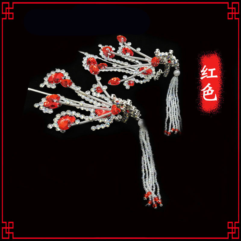 Opera Peking Opera Head Face Drama Wood Drill Small Partial Fung Tsing Yi Flowers Denier Head Decorated with Fenix Film and TV Performance Head Accessories Left