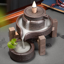 Reverse incense burner creative time running ceramic sandalwood stove Alpine water antique aromatherapy incense lavender purple sand agarwood incense stove