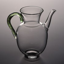 Glass justice cup high temperature thickness and transparent color anti-hot tape to cup tea divider Kung fu tea accessories