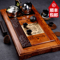 Rosewood four-in-one tea tray set extra large solid wood Tea Sea set kung fu tea set drainage wooden tray