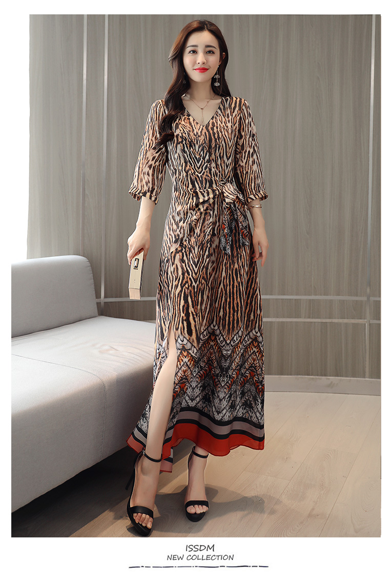 Váy in họa tiết xuân hè 2019 Váy phổ biến cho nữ mới nữ tính thon gọn váy gió to - Váy dài các mẫu đầm đuôi cá dài
