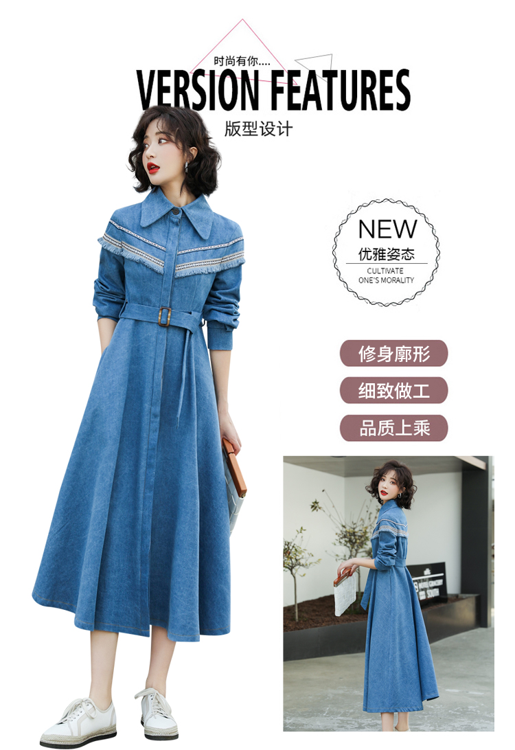 格安超歓迎 春秋シャツワンピースレディース長袖スリム : レディース服 特価大人気