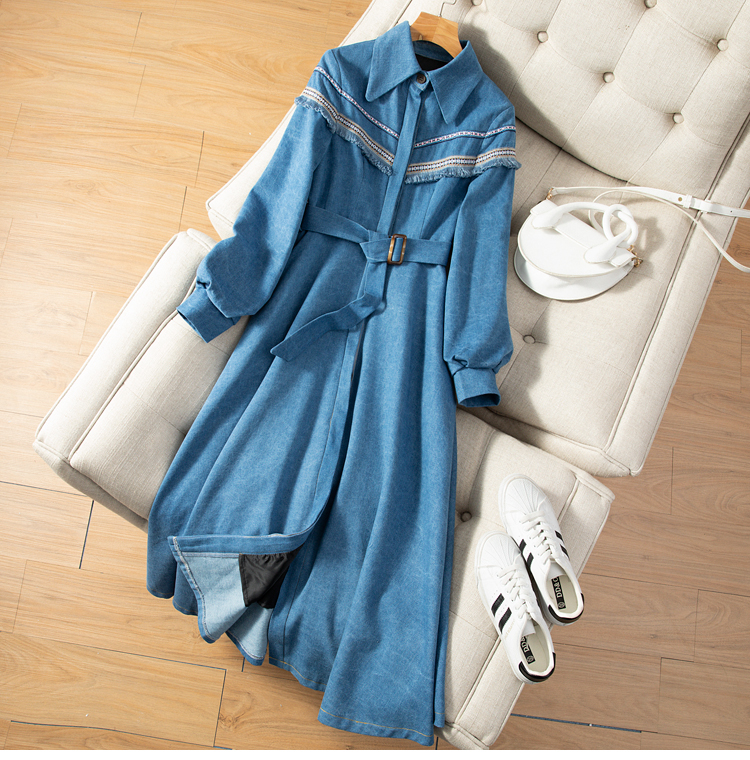 格安超歓迎 春秋シャツワンピースレディース長袖スリム : レディース服 特価大人気