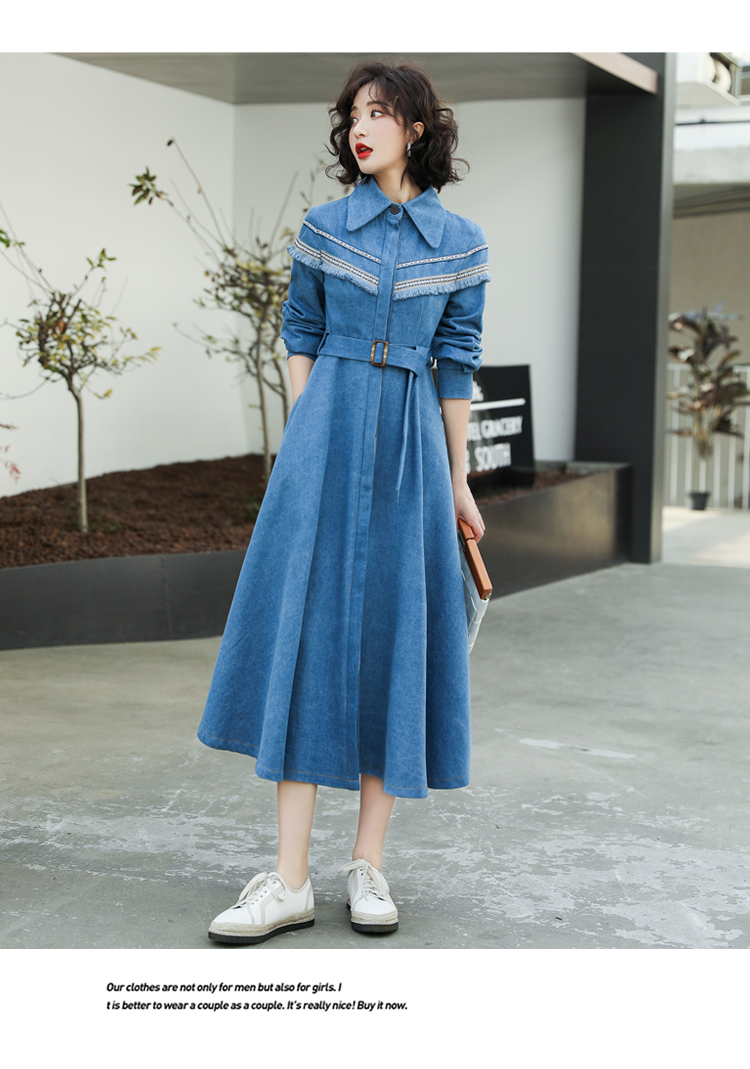 格安超歓迎 春秋シャツワンピースレディース長袖スリム : レディース服 特価大人気