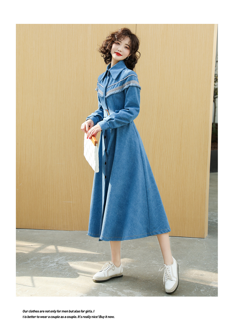 格安超歓迎 春秋シャツワンピースレディース長袖スリム : レディース服 特価大人気