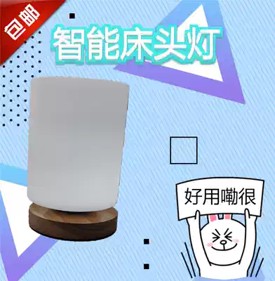 Nordic ins style smart dimming table lamp warm and simple night light USB glass bedroom bedside lamp graffiti