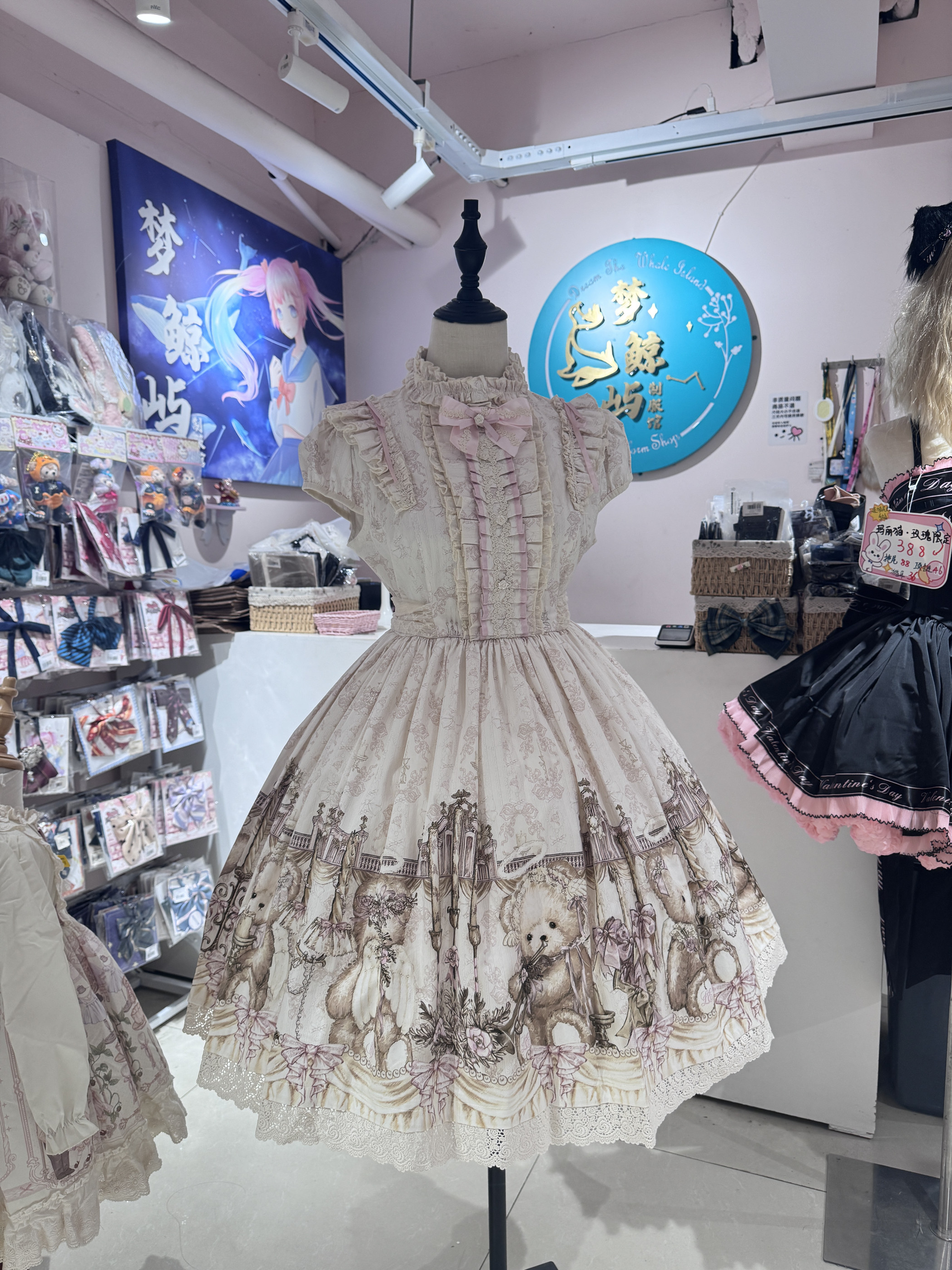 【现货掉落】Lambeden天使小熊mini袖洛丽塔裙子JSK内搭小物腰封：少女心爆棚的梦幻之选！-lolita洛丽塔连衣裙-淘宝好物网