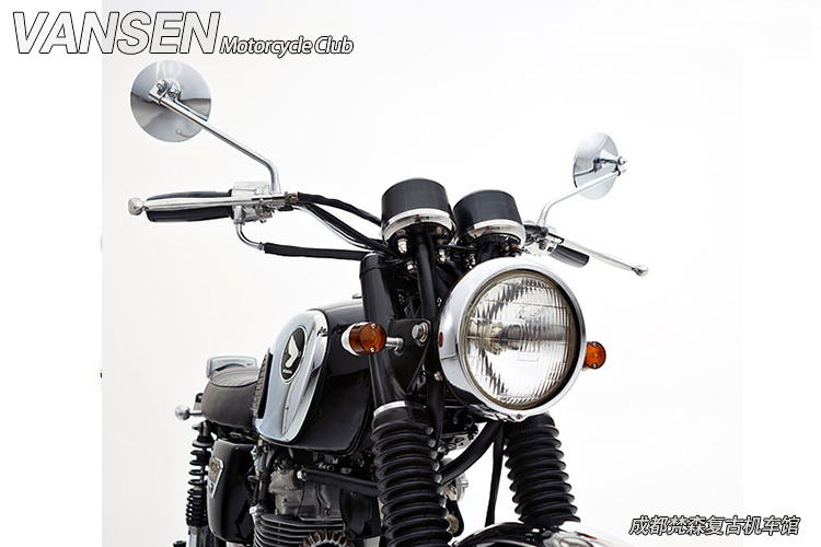 Gương chiếu hậu sửa đổi xe máy Retro Nhật Bản nhập khẩu tất cả kim loại mạ đen gương tròn 10cm - Xe máy lại gương gương xe máy tròn nhỏ