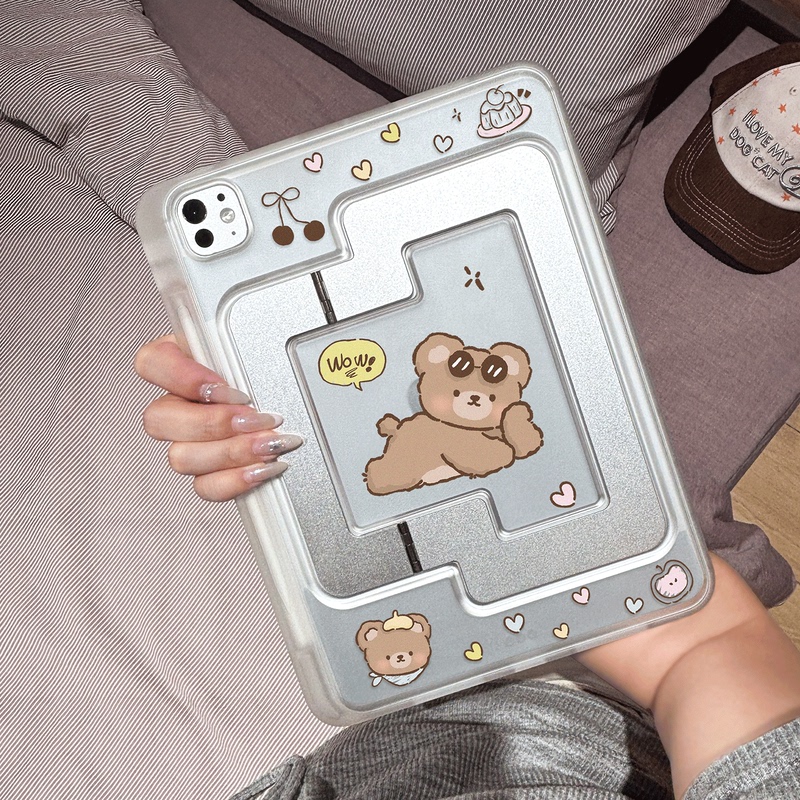 New iPad 11 Stand Case Pro Protective Case Mini67 Anti-Bend and Anti-Drop Air8 Horizontal and Vertical Stand iPad 13inch Thin and Light Case 12.9 Dedicated 10Th Generation Matte Apple Tablet Case with Pen Slot Cartoon Design