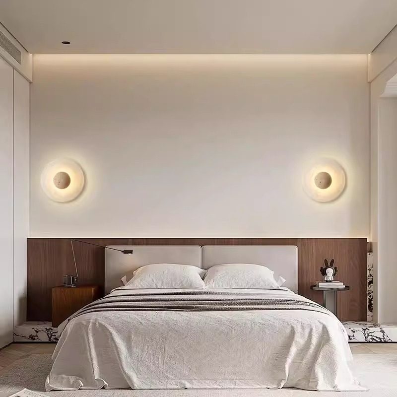 Yellow Travertine Bedroom Bedside Designer Creative Atmosphere Living Room Wall Corridor Staircase Vintage Wabi-Sabi Style Wall Lamp