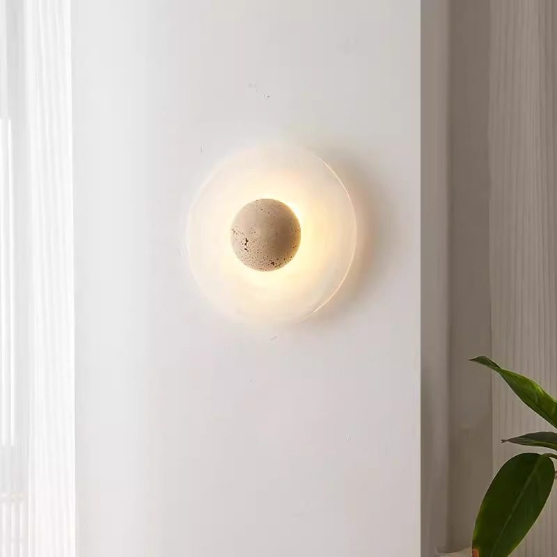 Yellow Travertine Bedroom Bedside Designer Creative Atmosphere Living Room Wall Corridor Staircase Vintage Wabi-Sabi Style Wall Lamp