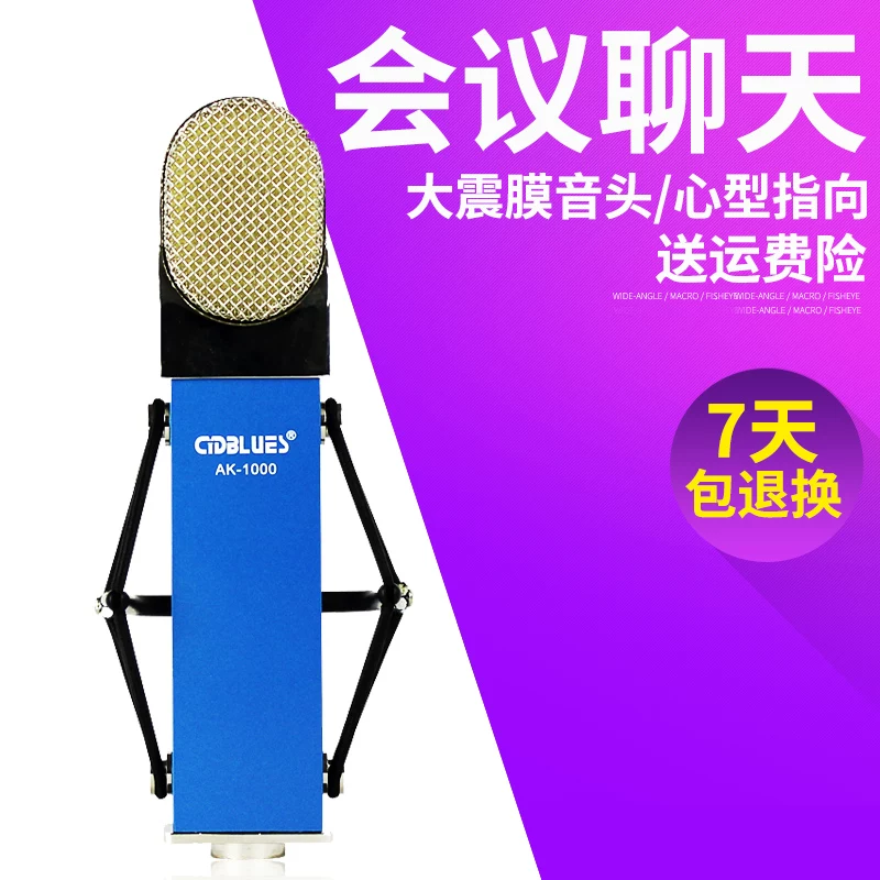 CYDBLUES/创意达蓝调 AK1000 capacitive microphone computer K singer card recording kit vector