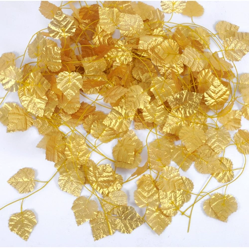 Симуляция золотистого листа свадебное свадебное украшение цветочниковые виноградные виноградные виноградные виноградные листья