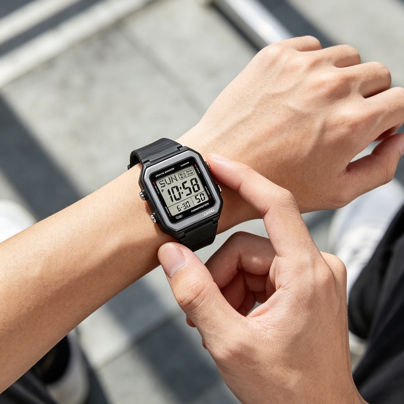 Casio Casio Watch for Male Students, Junior High School Students, Small Square, Teenagers and Children, Casio Watch W-221H