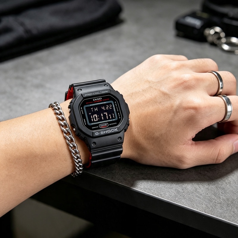 Casio Casio Small Square Watch Men's G-Shock Official Authentic Sports Watch Dw-5600Uhr