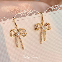 Western Lady big bow mosquito coil ear clip without ear hole female ear ornaments spiral sweet clip earrings