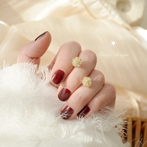 Gypsophila diamond star earrings simple Female small short exquisite gold earrings silver pin s925 sterling silver