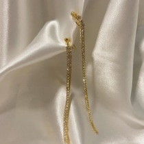 Ear string long tassel mosquito coil ear clip without ear hole female earrings earrings retro Super fairy annual meeting