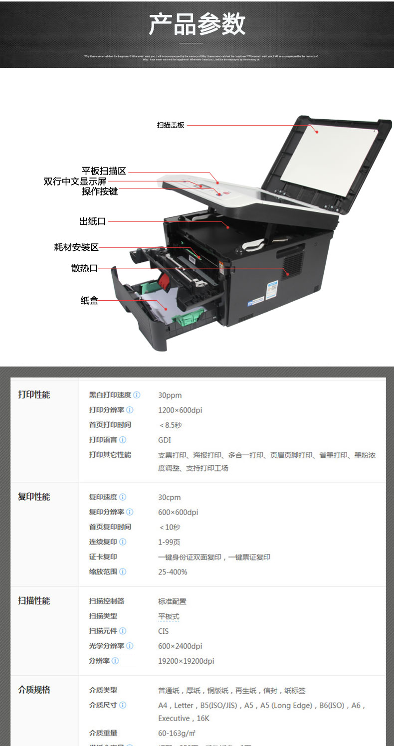 Máy quét bản sao in Lenovo M7605D Lenovo M7400 laser đen trắng MFP - Thiết bị & phụ kiện đa chức năng