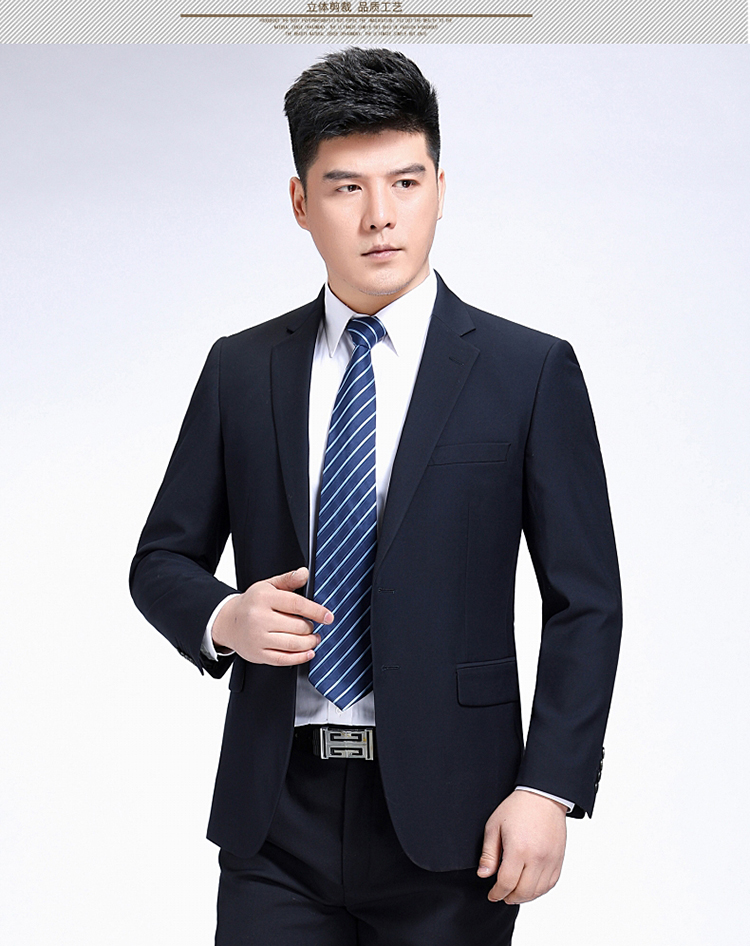 Mùa thu đông mới Bộ đồ trẻ trung phù hợp với nam công sở đầm len giản dị màu xanh đậm quần kaki nam đẹp