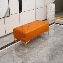 Light luxury leather changing shoe stool into the living room sofa foot stool cloakroom long stool fitting room stool bed end stool