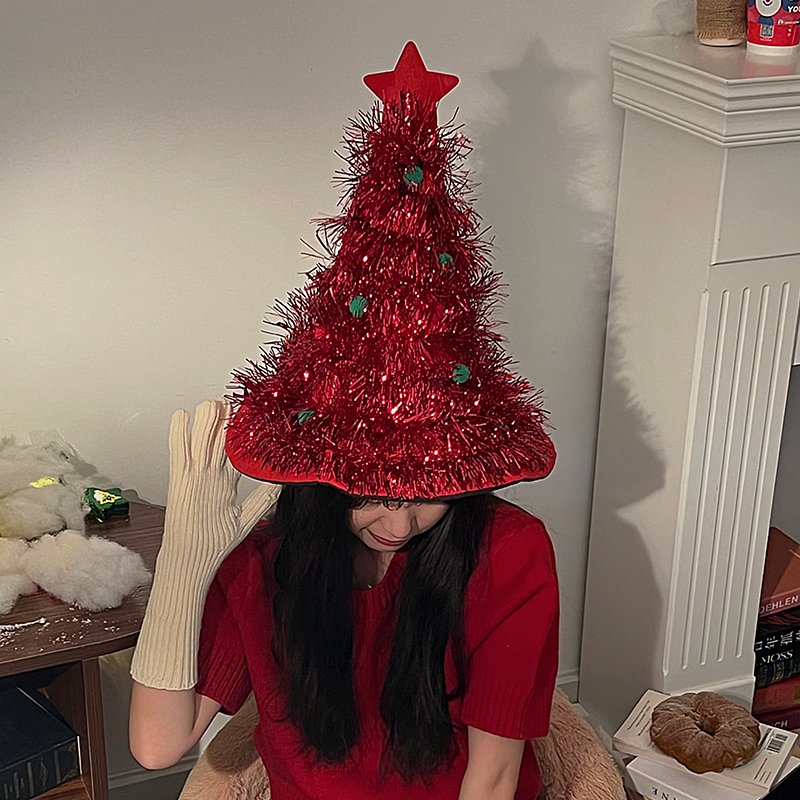 Korean Christmas ins Christmas tree hats New Year's Eve party dress up for annual stage ambiance Decorative Photo Props-Taobao