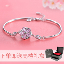 S925 sterling silver cherry blossom ins bracelet female Japanese and Korean version of the simple student forest department niche design cold wind bracelet