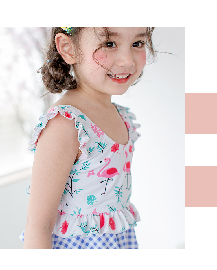 Cô gái Hàn Quốc áo tắm trẻ em chia đôi flamingo dễ thương bé công chúa bé áo tắm áo tắm chống nắng - Bộ đồ bơi của Kid đồ bơi cho be trai