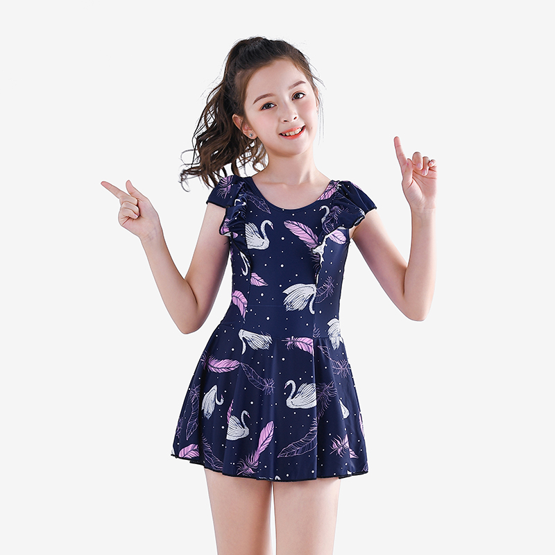 Children's swimsuit girl swimsuit middle child girl hot spring swimsuit Princess cute one-piece dress Korean fashion
