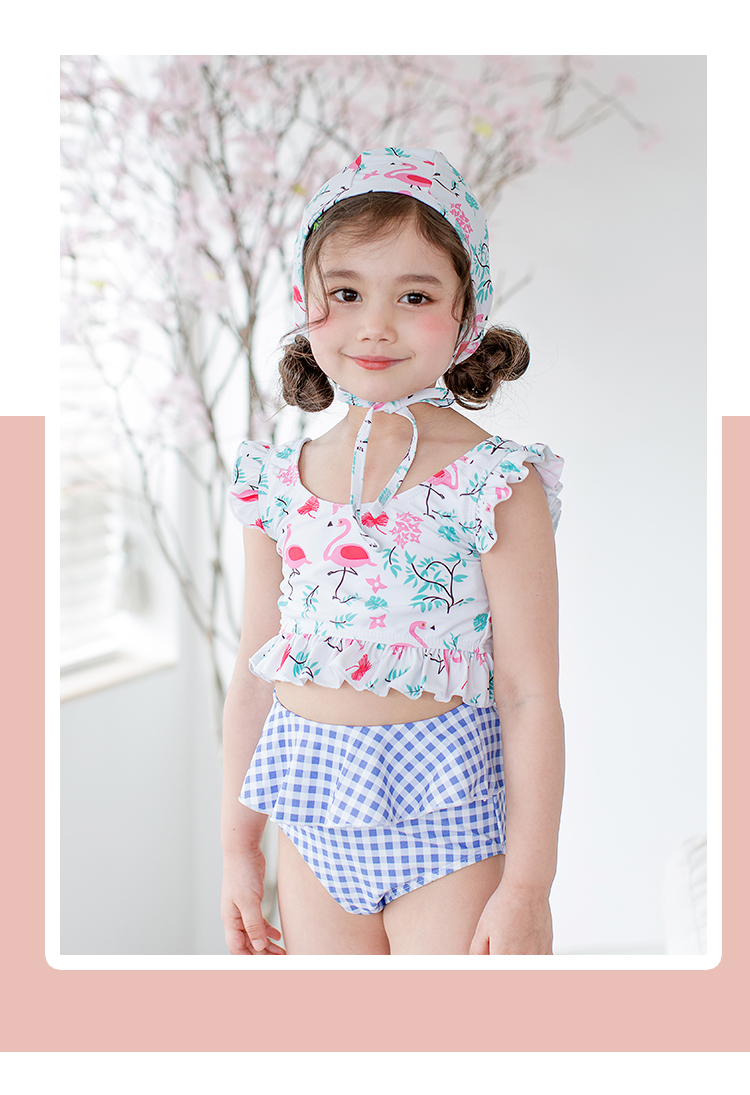 Cô gái Hàn Quốc áo tắm trẻ em chia đôi flamingo dễ thương bé công chúa bé áo tắm áo tắm chống nắng - Bộ đồ bơi của Kid đồ bơi cho be trai