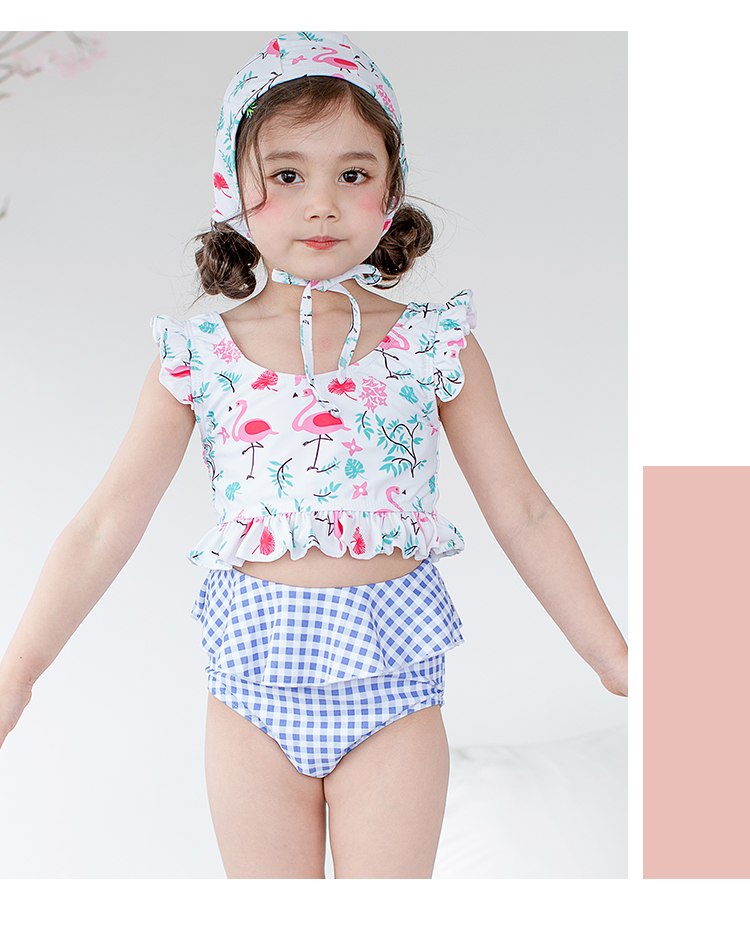 Cô gái Hàn Quốc áo tắm trẻ em chia đôi flamingo dễ thương bé công chúa bé áo tắm áo tắm chống nắng - Bộ đồ bơi của Kid đồ bơi cho be trai