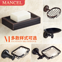 Black soap holder soap box wall-mounted soap holder soap dish American toilet non-perforated drain soap box