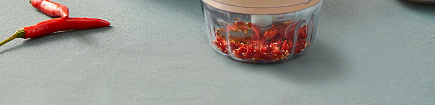 小熊 手动拉蒜器 200ml 1个 捣蒜泥 搅蒜器 大蒜捣碎器