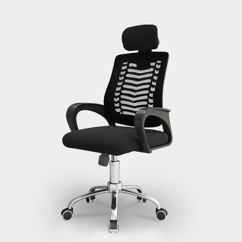 Office chair with headrest, manager chair, computer chair, boss chair, mesh lifting staff chair, fixed armrest, employee chair