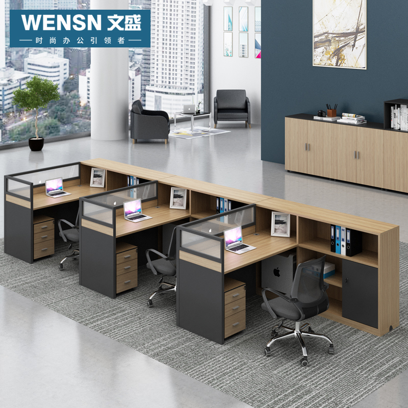 Finance office furniture simple modern staff desk sub employee bit screen card seat desk chair combination