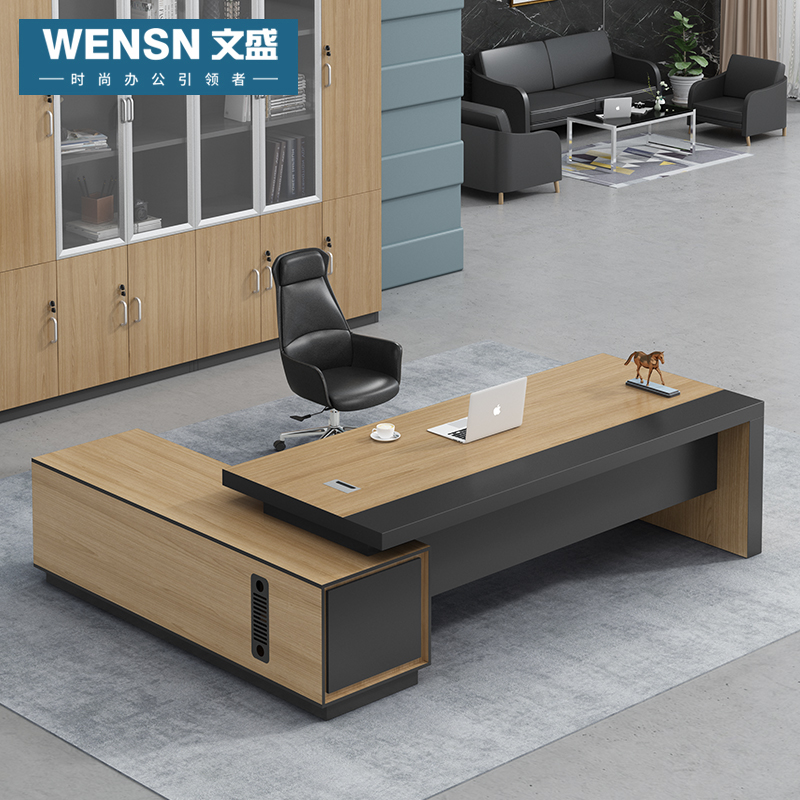 Office furniture manager table minimalist modern boss table single plate head desk large class desk chair combination