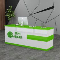 Paint front desk Reception desk Bar desk counter Company consultation Welcome Simple modern shop Commercial cash register